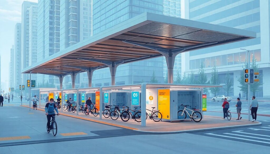 Велопарковки и их роль в городской мобильности - иллюстрация