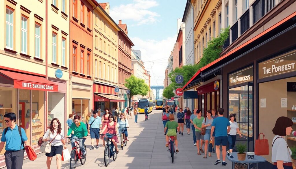 Пешеходные улицы как двигатель городской экономики - иллюстрация